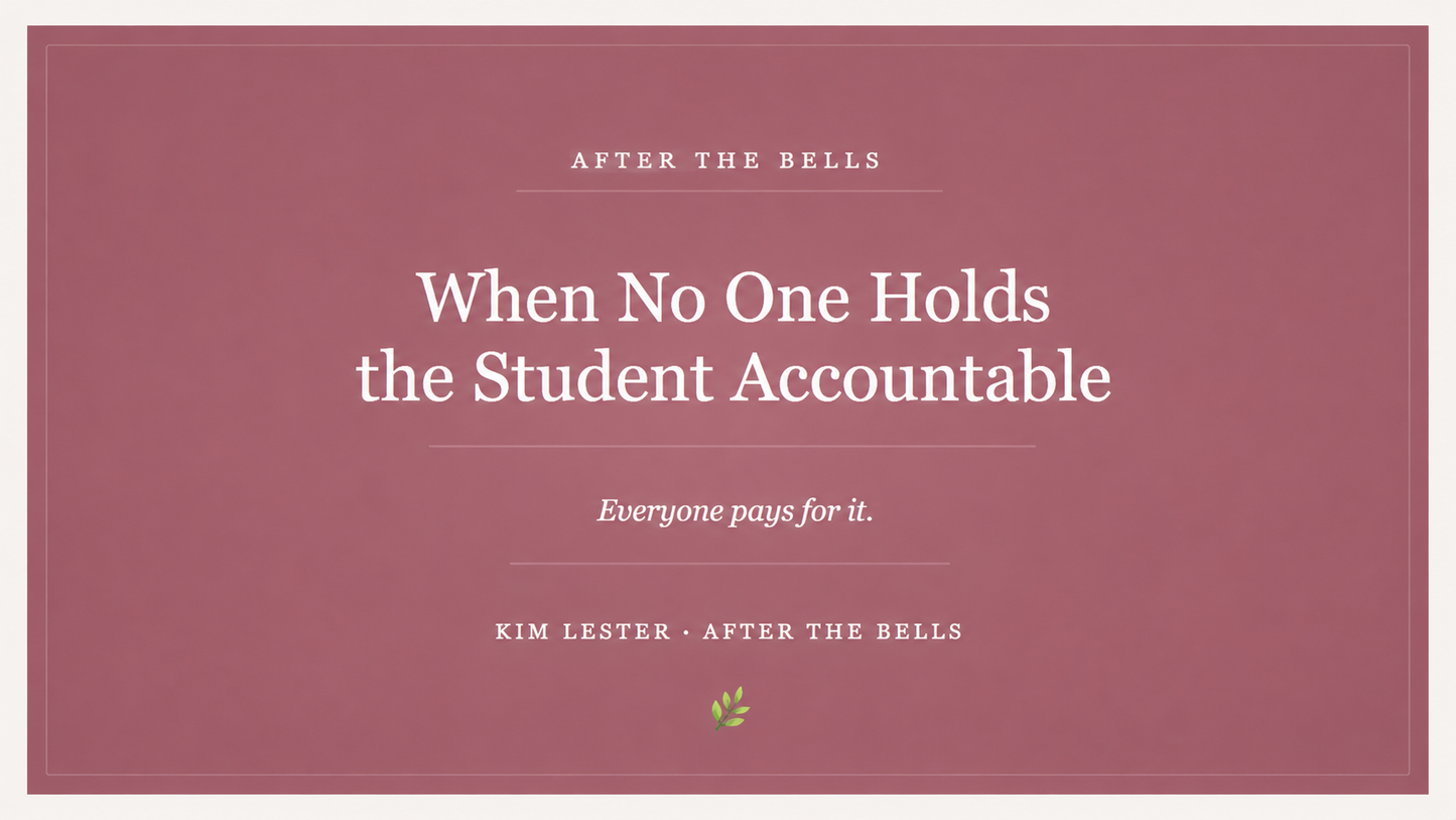 Teachers, When No One Holds the Student Accountable — Everyone Pays for It.