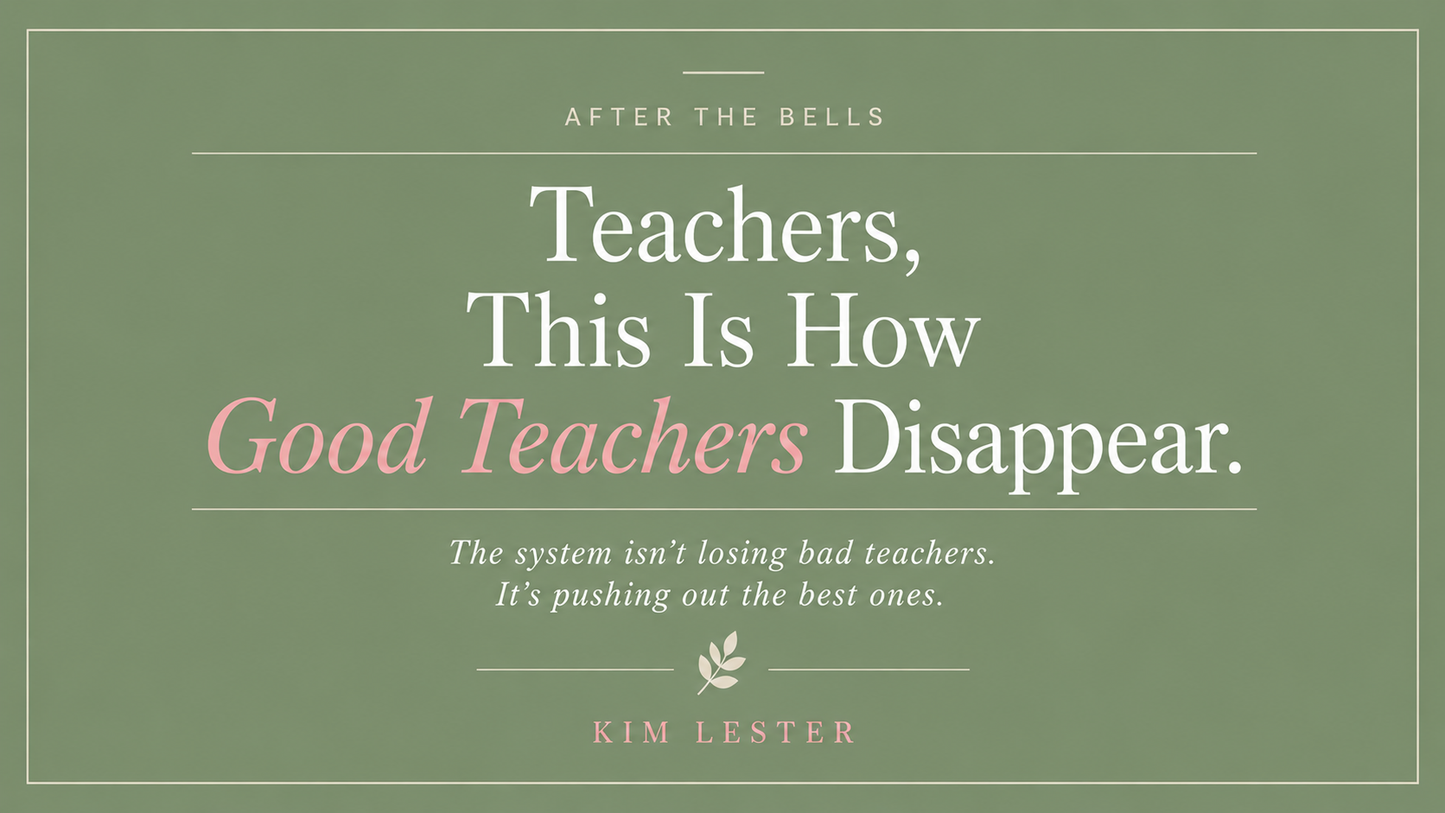 Teachers, This Is How Good Teachers Disappear.