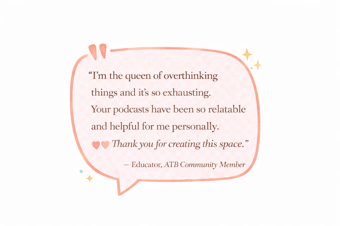 Teacher sharing how After the Bells supports overthinking and overwhelmed teachers through self-care, self-love and podcast guidance.